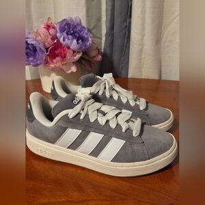 Adidas Gray and White Sneakers